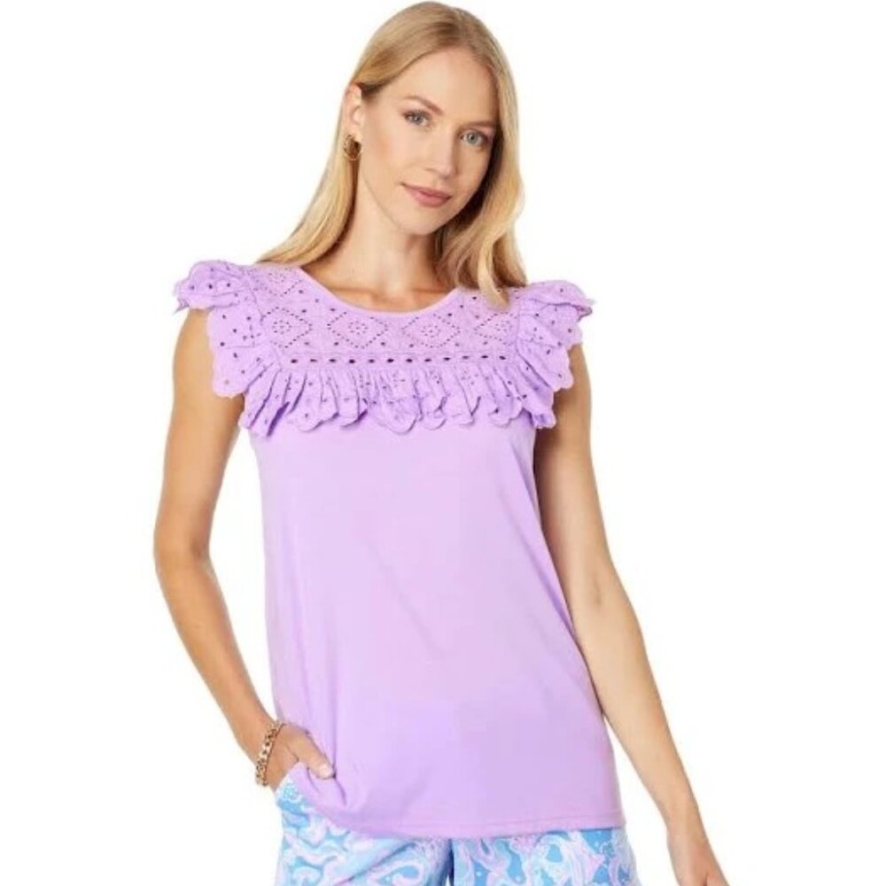 Lilly Pulitzer Purple Iris Bev Top NWOT